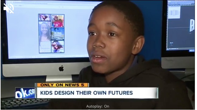 Volunteer teaches youth how to create content at Boys and Girls Club